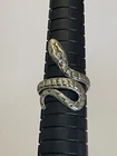 Stunning Vintage Solid Sterling Silver 925 Mexico Adjustable Etched Snake Ring