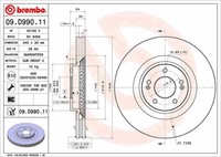 2X Brembo Bremsscheibe 09.D990.11 FüR Hyundai Kia