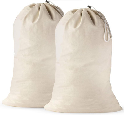 2 pack-Extra large Cotton Laundry Bag Heavy Duty Large Laundry Bags 24 x 36 Inch