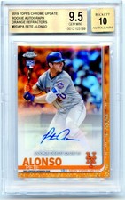 2019 Topps Chrome Update Pete Alonso Orange Refractor Autograph /25 Beckett 9.5
