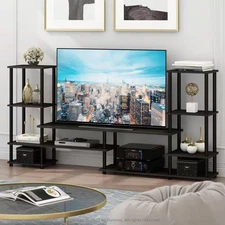 TV Stand 78 In. Entertainment Center Fits 50 In. with Open Storage Espresso