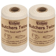 Vivifying Butchers Twine, 2pcs x 656 Feet Food Safe 2PCS 656Feet/1MM, Beige