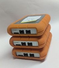 (3) Used Lacie Rugged USB3/Firewire 1TB Portable External Hard Drives
