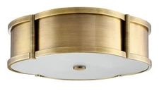Park Harbor Javins PHFL4133AGBR 3-Light 15-3/8" Flush Mount Drum Ceiling Fixture