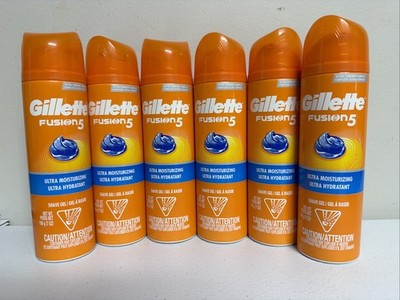 New 6x Gillette Fusion 5 Ultra-Moisturizing Ultra Hydratant Shave Gel 7oz each