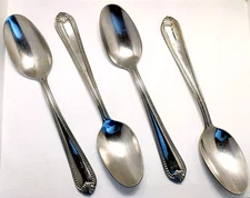 Lenox Bead Plume Oval Soup / Place Spoon – Set of 4 – 18/10 Stainless Steel – 6¾