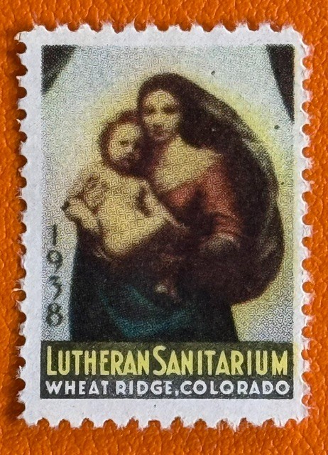 1938 Lutheran Sanitarium Tuberculosis Christmas Seal TB Cinderella Poster Stamp