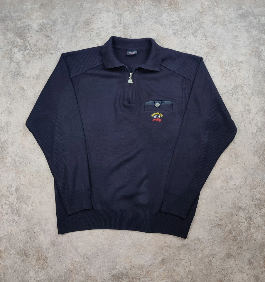 Sweat 1/4 zip Paul & Shark Yachting Made in Italy / XL / 100% coton poche navy - Photo 2/4