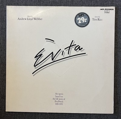  2 LP STEREO Andrew Lloyd Webber Tim Rice   Evita Vinyl Schallplatte Beiheft