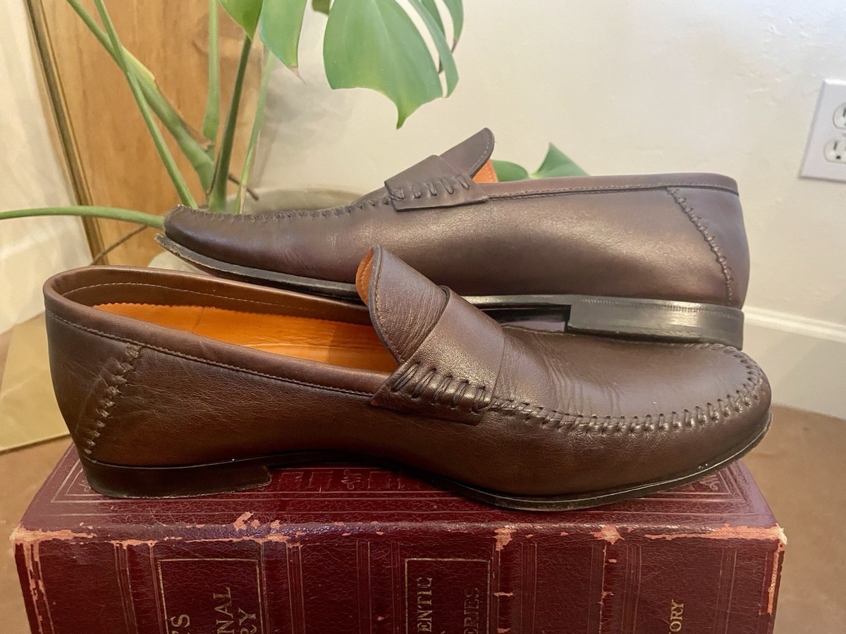 Santoni Paine Dark Brown Genuine Leather Slip On Loafer  display picture 1