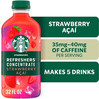 Starbucks Refreshers Concentrate Strawberry Acai,Refreshing Drink, 32 fl oz.