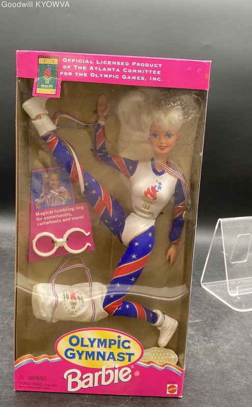 1996 Mattel Olympic Gymnast Barbie Atlanta Olympics Doll Nrfb 15123