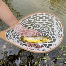 Garvee Fly Fishing Net for Trout, Curved Handle Fly Fishing Landing Net
