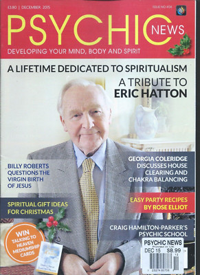 Psychic News Magazine December 2015 Tribute To Eric Hatton, Spiritual Gift Ideas