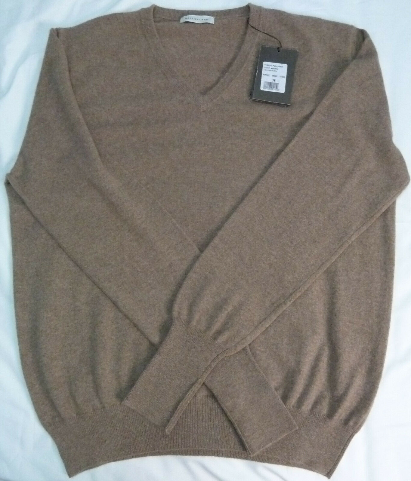 Image of RRP ?450 BALLANTYNE New Men s Jumper V-Neck Size 58 Pure Cashmere Made in Italy
