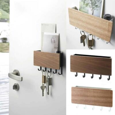 Hanging Stand Mounted Key Holder Wooden Door Hanger Wall Mount