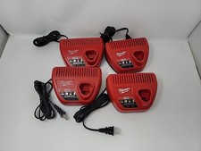 Lot Of 4 Milwaukee M12 12 Volt Charger Red Lithium-Ion 48-59-2401 Quantity Of 4