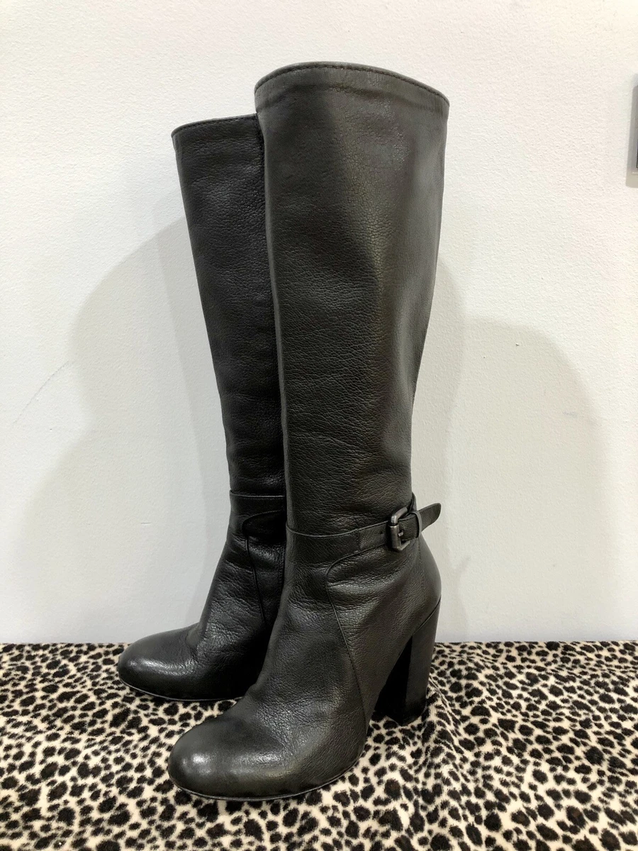 SCANLAN THEODORE Black Soft Leather 36 Tall Boots MADE IN Italy EXQUISITE Rare