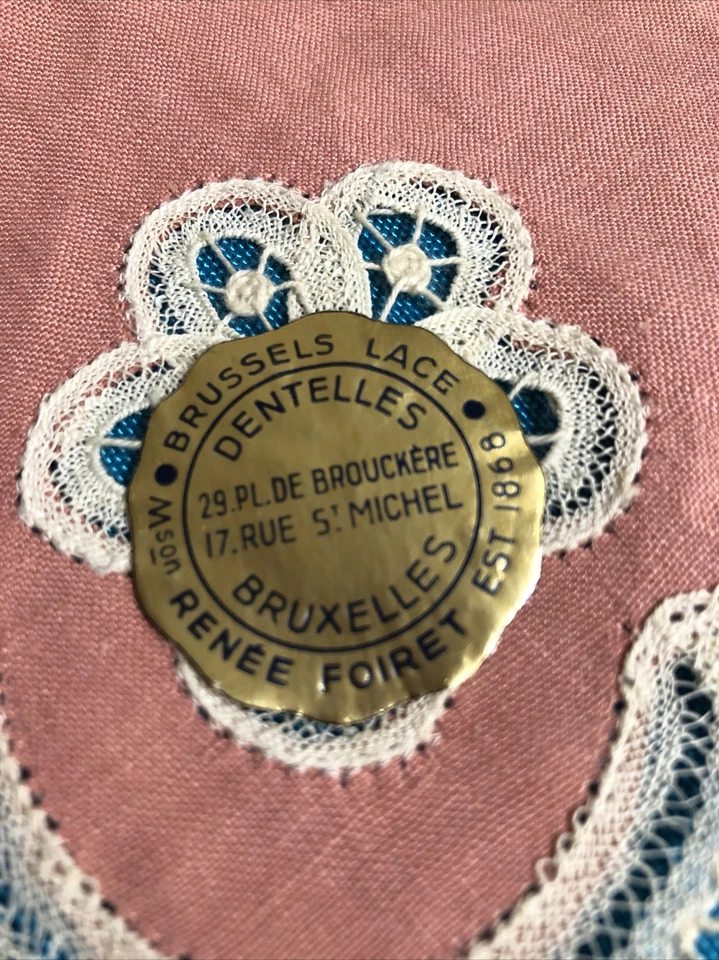 Victorian BRUSSELS LACE RENEE FOIRET Set 3 Handkerchiefs Colors Gift FREE SHIP - Image 2 of 4