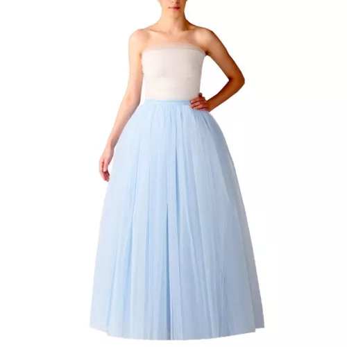 5 Layer Tulle Long Skirt Tutu Women Maxi Wedding Skirts Party Prom Underskirt 11 - Picture 20 of 39