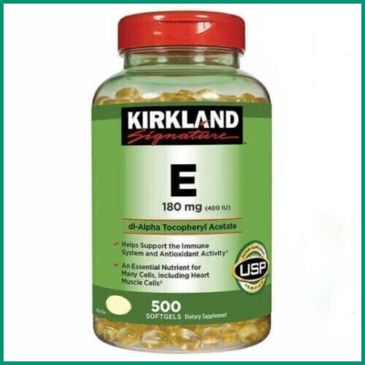 Kirkland Signature Vitamin E 400 IU 500 Softgels Immune and Antioxidant Support