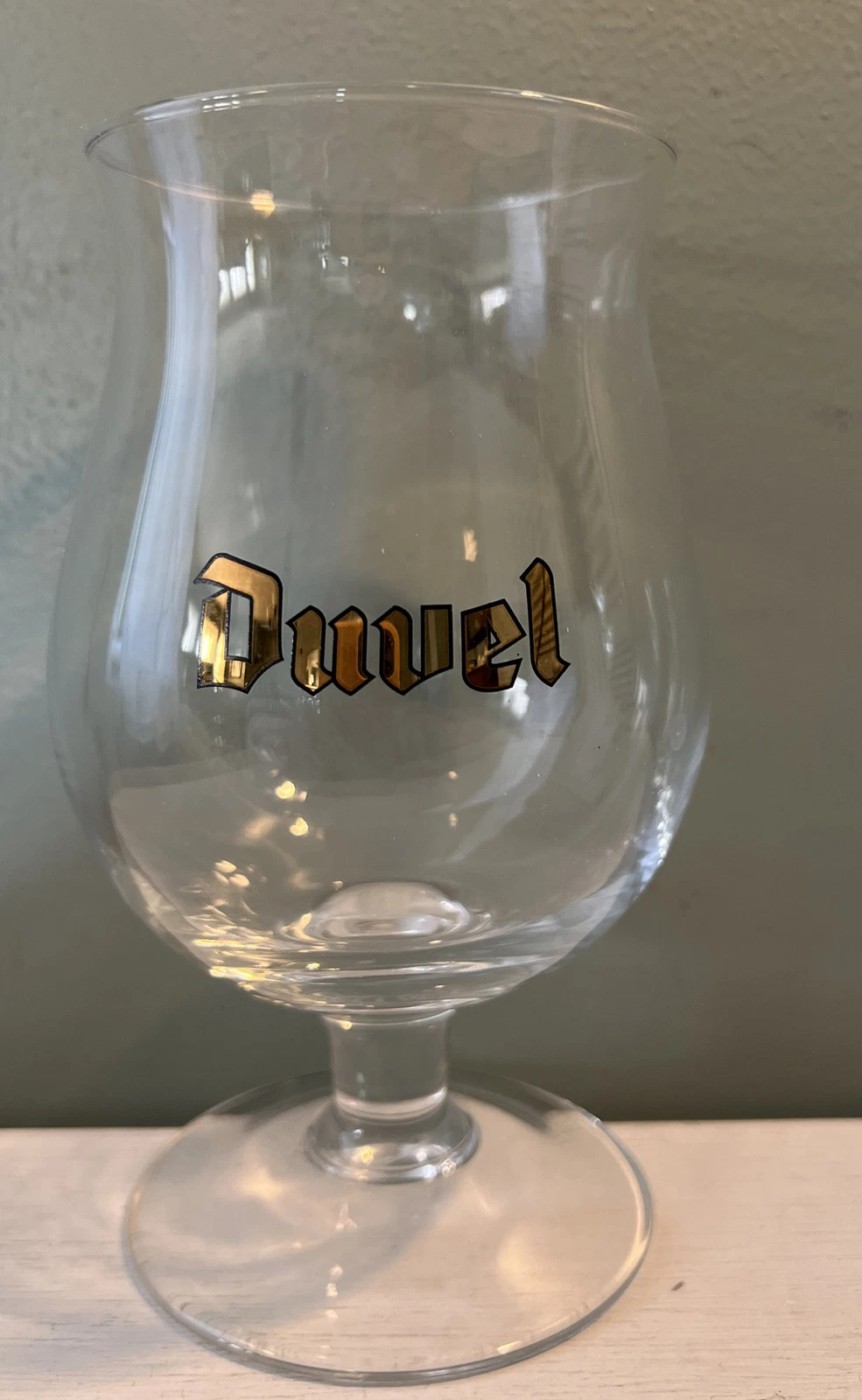 Duvel Belgian Style Tulip Ale Beer Glass Goblet Excellent Preowned Condition