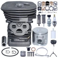 For Husqvarna 460 455 Chainsaw 47mm Cylinder Piston Carb Repair Kit Fuel Filter