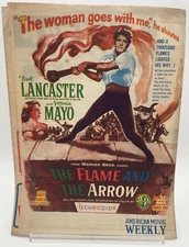 The Flame and the Arrow, Japanese Old Press sheet, Movie Mini Poster