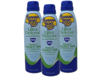 3-Pack Banana Boat Ultra Defense SPF 100 Sunscreen Spray,  Adult Sunblock 6 oz