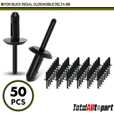 50Pcs Black Blind Rivet Retainer Clip for Buick Regal Oldsmobile 5.95mm Nylon