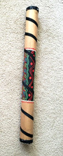 BAMBOO HAND PAINTED RAIN MAKER STICK SHAKER MUSICAL INSTRUMENT 24''LONG