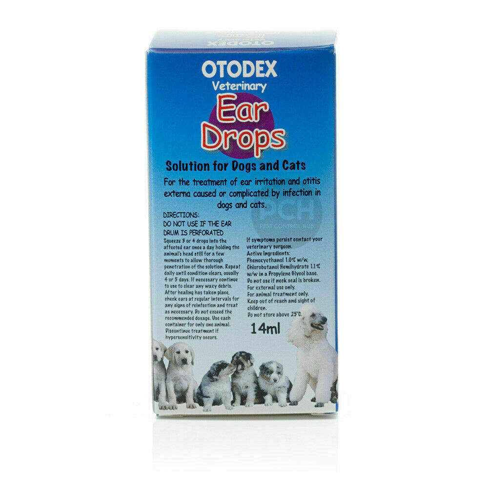 Otodex Ear Drops For Cat, Dog Clears Wax Kills Mites Relieve Scratching
