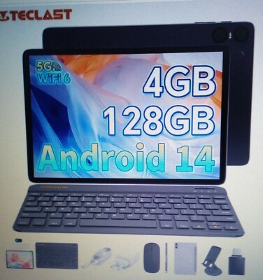 Teclast P30T Tablet 2024 Neuestes Android 14 10.1 Zoll, 4GB RAM+128GB ROM