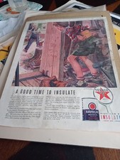 VTG 1940 Orig Magazine Ad TEXACO Gas A Good Time To Insulate Boy in Trouble
