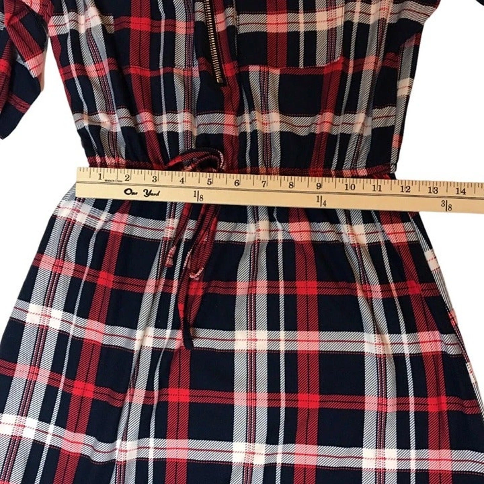 VETEMENTS Camicia a quadri Wishful Parks rosso bianco blu donna taglia small nuova con etichetta