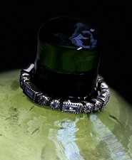 Vintage Sterling Silver 925 Ring with band of CZ stones Possible 14KGP Vietnam