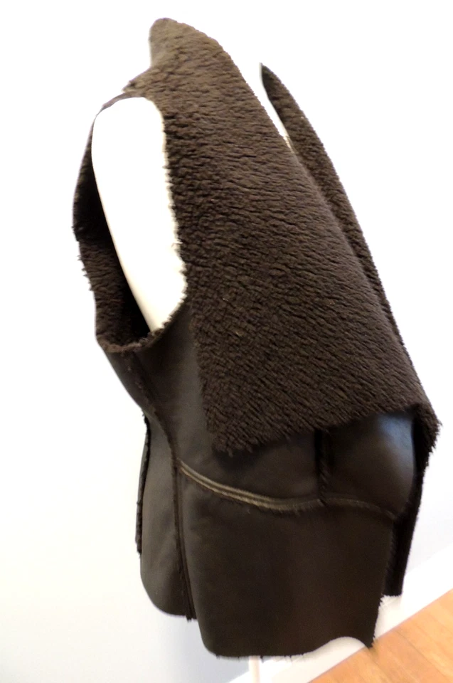 KAREN KANE Vest Size Large Faux Suede Black Open Drape Front NEW w/ Tags - Image 4 of 4