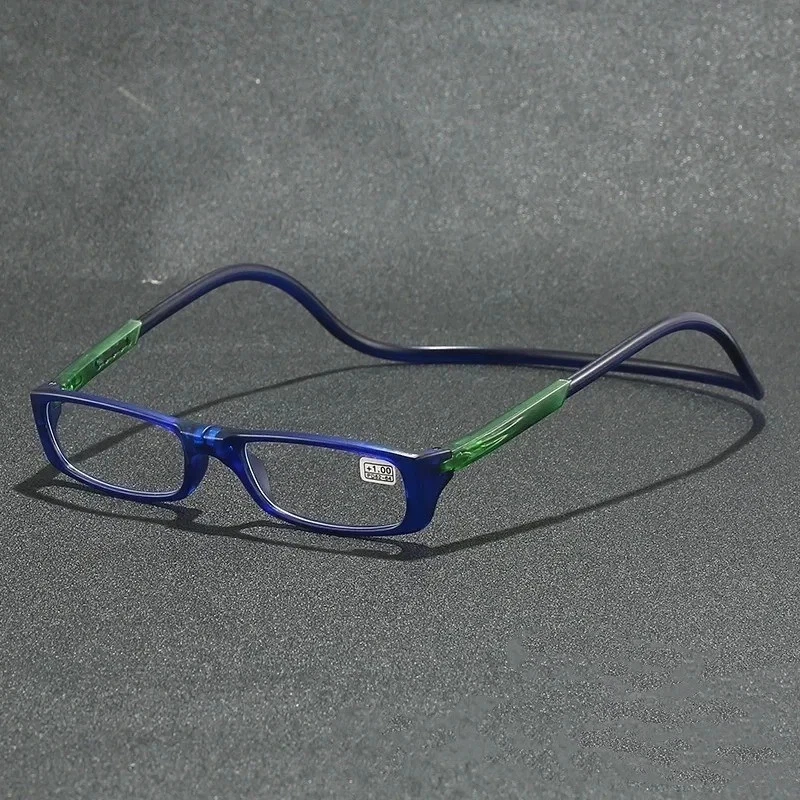 Hanging Magnetic Reading Glasses Adjustable Eyeglasses Front Click Connect Neck