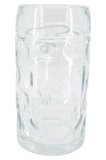 ERDINGER Bierkrug Glas 20cm Logo Traditionell Strukturmuster Sammlerstück
