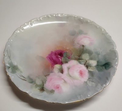 1890-1910 Antique T&V Limoges France Hand Painted Rose Gold Gilt Porcelain