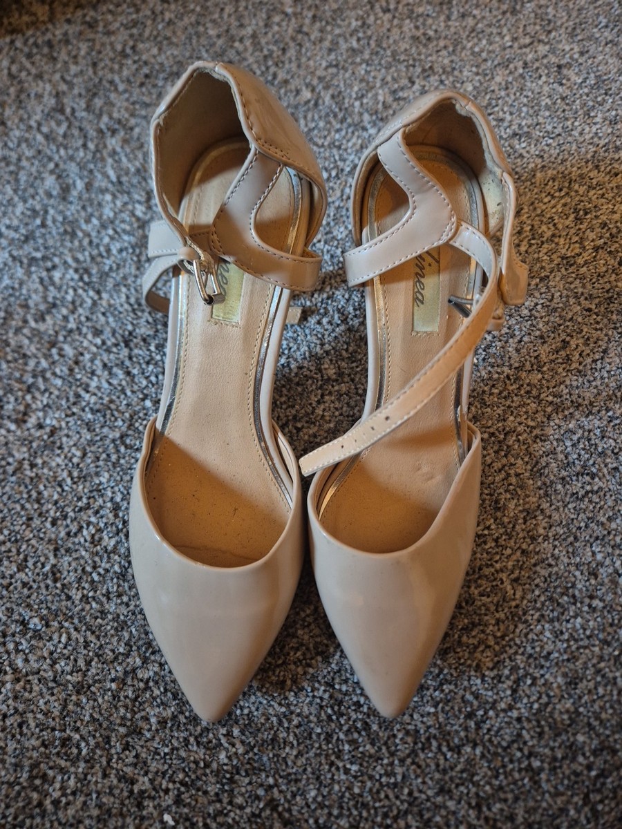 Linear BEIGE Heels Size Pre Loved Great Condition UK