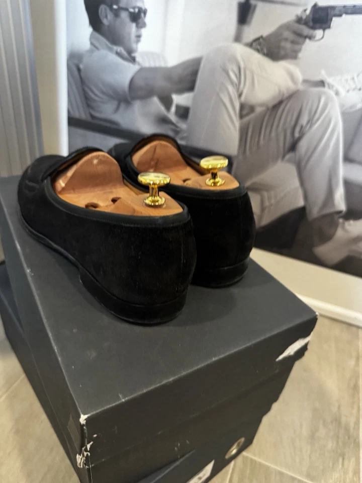 Мокасины SUITSUPPLY Recent Low Slip On Penny черные итальянская телячья замша 42/9 329 долл. США - Изображение 4 из 4