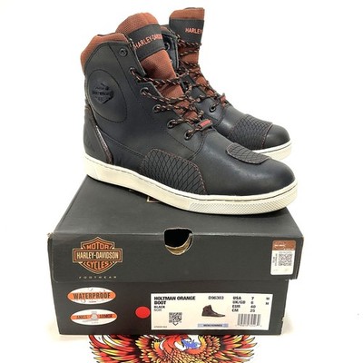 NEW Harley Mens Size 7 WP Leather 6'' Motorcycle Sneaker Boots D96303-7