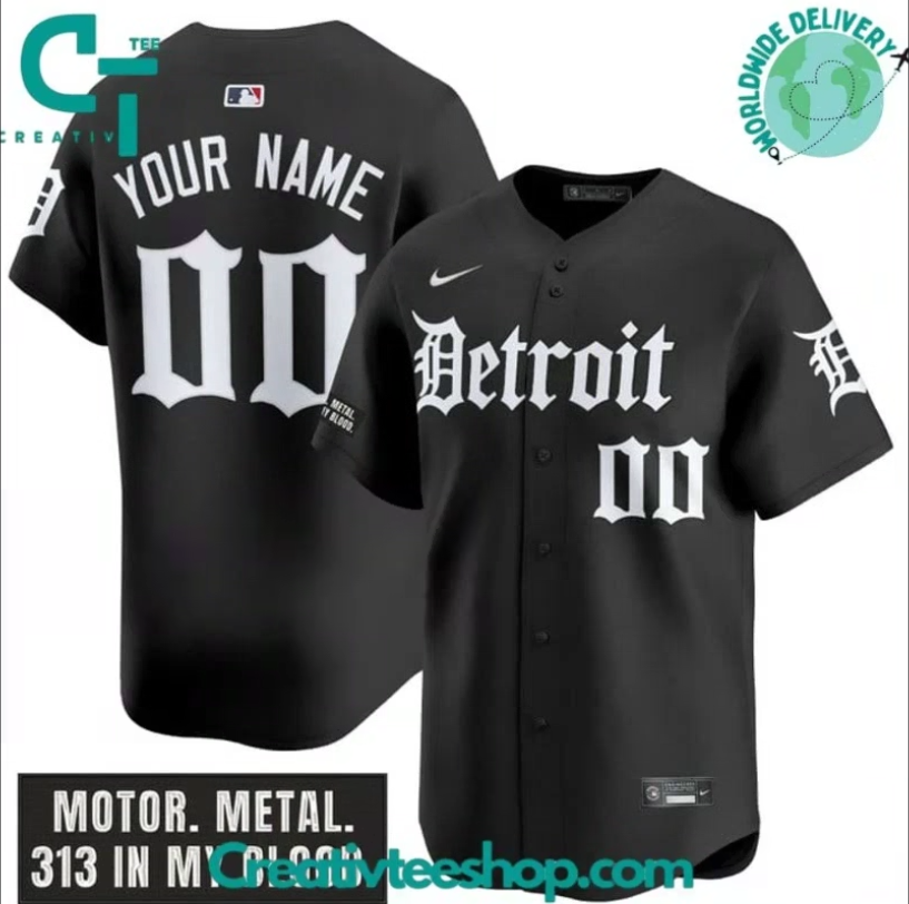 Personalized Detroit Tiger Motor Gothic Edition Baseball Jersey | eBay
