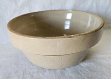 Vintage FARMHOUSE STONEWARE CROCK Pottery MIXING Dough BOWL 10.5” x 4.5”