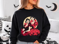 Halloween Vampire Sweatshirt, Gothic Crewneck, Spooky Vintage Pullover