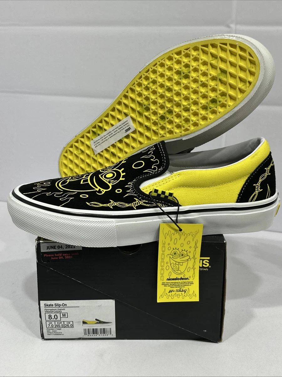 VANS Gigliotti x SpongeBob SquarePants Skate Slip On Shoes Size US