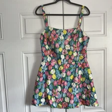 Vintage GaBar Cotton Play Swim Suit Sz 18 Union Label Pretty Tulips Built Bra