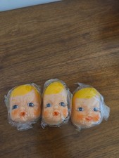 Vintage Doll Making Lot Soft Baby Heads Hands Vinyl Bottle Blond Blue Eye Face