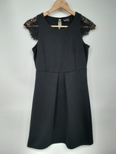 Womens Muchmoney Lace Shoulder Dress Black BNWT